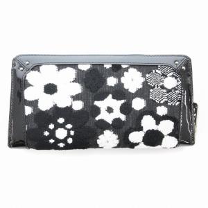 Think Bee ANAオリジナル アントワープウォレット 長財布 ラウンドファスナー フラワーモチーフ ブラック系 /UO