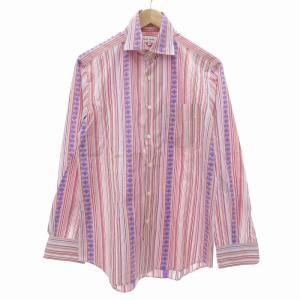 シャツ 長袖 ストライプ M 紫系 マルチカラー /UO