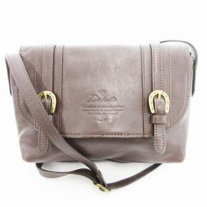 キューブ ショルダーバッグ レザー ブラウン /UO