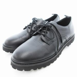 ポストマンシューズ プレーントゥ レースアップ L ブラック /UO