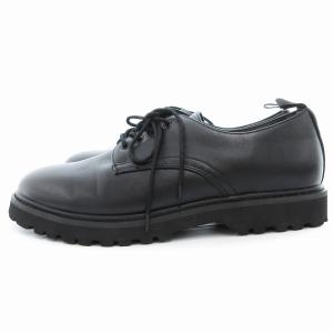 GLOBAL WORK ポストマンシューズ プレーントゥ レースアップ L ブラック /UO