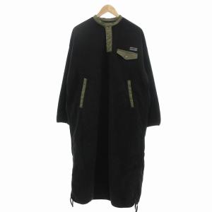 OUTDOORS サイドジップ フリースワンピース マキシ ロング F 黒 1314248900862