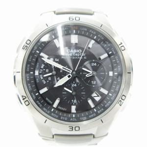 腕時計 電波ソーラー ウェーブセプター クロノグラフ カレンダー付き チタン 銀色 WVQ-M410 /UO