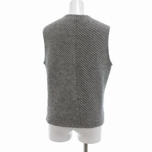 LOEWE ニットベスト ノースリーブセーター ウール Vネック M ホワイト ブラック /UO