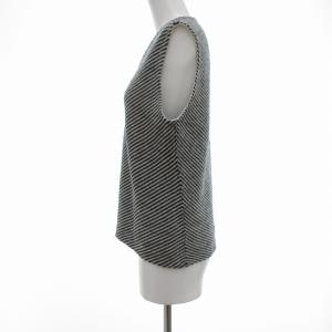 LOEWE ニットベスト ノースリーブセーター ウール Vネック M ホワイト ブラック /UO