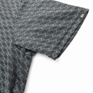 ZERO HALLIBURTON ポロシャツ 半袖 総柄 L 緑 グリーン グレー系 黒 ブラック /UO