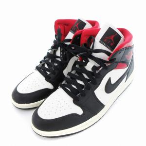 NIKE Air Jordan 1 Mid スニーカー 28cm Black Gym Red
