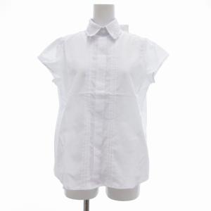 タグ付き レースカラーフロントタックブラウス 半袖シャツ 1 白 ホワイト 10-31-04-017 /UO