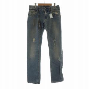16 CLASSIC デニム パンツ ダメージ加工 ロゴプレート 44 インディゴ /MQ