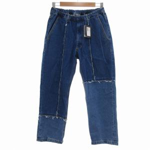 タグ付き カットオフ切替イージーワークパンツ デニム アンクル丈 2 インディゴブルー /UO