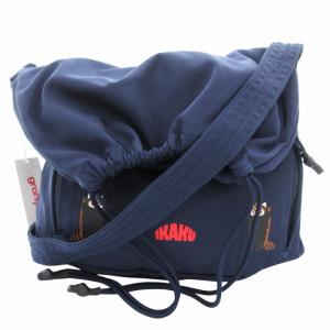 タグ付き IKAKU ストリングショルダーバッグ 斜め掛け クロスボディ ナイロン 紺 ネイビー 303000258