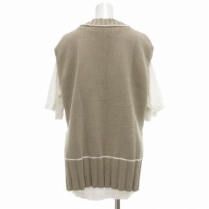 MILA OWEN MILAOWEN Vネック ベスト Tシャツ レイヤードプルオーバー 0 カーキ 白 ホワイト 09WNT222089 /UO