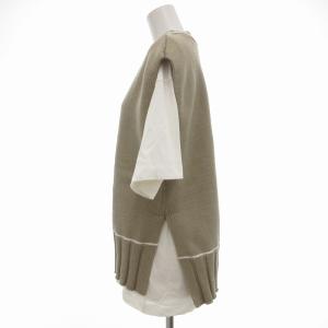 MILA OWEN MILAOWEN Vネック ベスト Tシャツ レイヤードプルオーバー 0 カーキ 白 ホワイト 09WNT222089 /UO