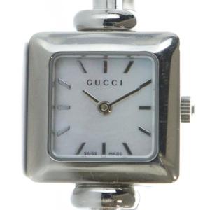 腕時計 バングルウォッチ クォーツ スクエア シェル文字盤 ロゴ シルバー色 1900L /MQ OH