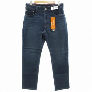 タグ付き ジャージーズ JERSEYS レギュラーストレート デニムパンツ 暖パン ストレッチ L インディゴブルー