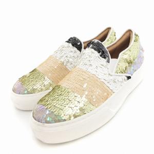 スリッポン スニーカー スパンコール 37 白系 マルチカラー /UO