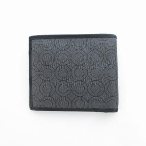 COACH 二つ折り財布 PVC オプアート グレー系 74194 /UO
