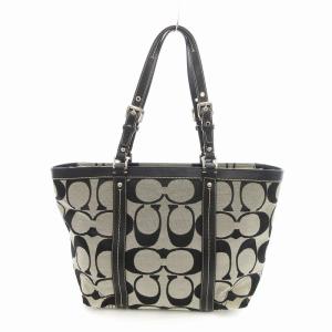 COACH シグネチャー トートバッグ ジャカード 黒系 F13097 /UO