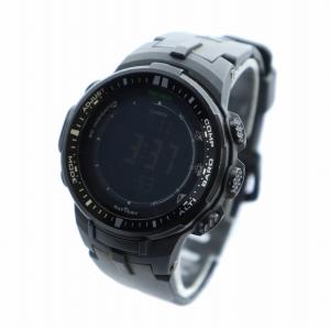 CASIO プロトレック 腕時計 ウォッチ 電波ソーラー デジタル デイト カレンダー付き ロゴ 黒 ブラック PRW-3000-1AJF