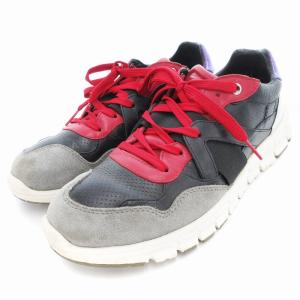 スニーカー ローカット レザー スエード切替 6 黒 グレー マルチカラー /UO