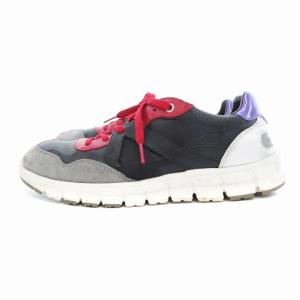 DOLCE&GABBANA スニーカー ローカット レザー スエード切替 6 黒 グレー マルチカラー /UO
