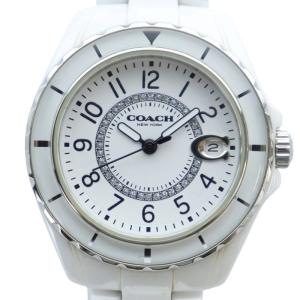 プレストン 腕時計 ウォッチ クォーツ 白文字盤 ロゴ ラインストーン デイト カレンダー付き 白 ホワイト