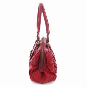 FOSSIL ハンドバッグ レザー ギャザー レッド /UO
