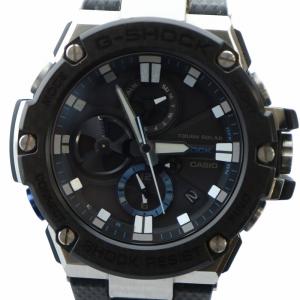 Gスチール 腕時計 ソーラー 黒文字盤 デイト カレンダー付き ブラック