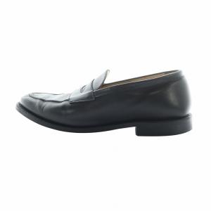 Tricker's コインローファー 革靴 ビジネスシューズ ロゴ レザー 9.5 27.5cm 黒 ブラック 7923 /MQ