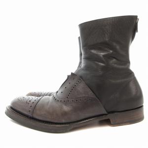 alfredoBANNISTER ブーツ メダリオン サイドジップ レザー 41 黒 ブラック /AE