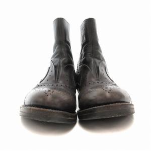 alfredoBANNISTER ブーツ メダリオン サイドジップ レザー 41 黒 ブラック /AE