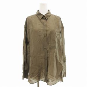 20SS シャツ ブラウス 薄手 オーバーサイズ 長袖 カーキ /AE