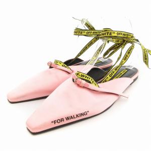 Satin slipper サテン スリッパ パンプス ミュール 38 ライトピンク /UO AA