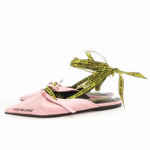 Off-White Satin slipper サテン スリッパ パンプス ミュール 38 ライトピンク /UO AA