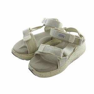 DEPA-RUN2 厚底サンダル フラット ロゴ ストラップ メッシュ US6 24cm アイボリー OG-333-2