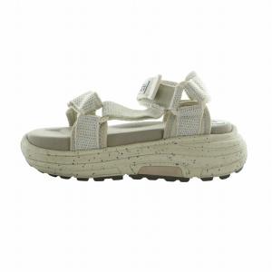 SUICOKE DEPA-RUN2 厚底サンダル フラット ロゴ ストラップ メッシュ US6 24cm アイボリー OG-333-2
