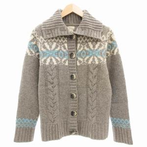 カーディガン ケーブルニット ノルディック柄 長袖 M グレー /AE