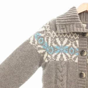 L.L.BEAN カーディガン ケーブルニット ノルディック柄 長袖 M グレー /AE