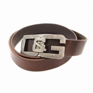 ベルト ロゴ レザー 茶 ブラウン /AE