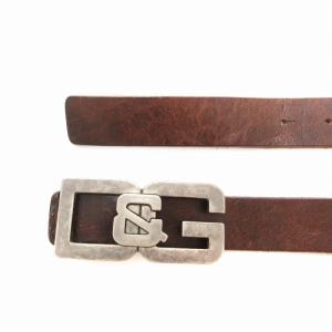 DOLCE&GABBANA ベルト ロゴ レザー 茶 ブラウン /AE