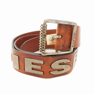 ベルト レザー ロゴ 茶 ブラウン /AE