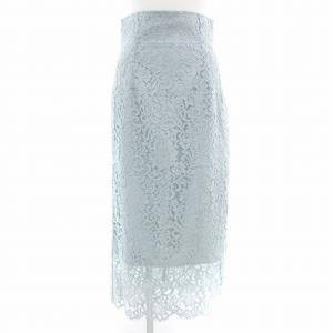 23SS リバーレースIラインスカート タイト マキシ ロング 38 M 青 ブルー 23060240114120