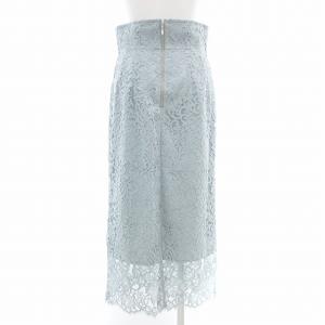 NOBLE 23SS リバーレースIラインスカート タイト マキシ ロング 38 M 青 ブルー 23060240114120