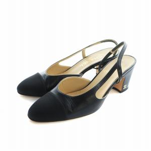 スリングバック パンプス ココマーク ストラップ 37 ブラック
