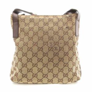 GUCCI ショルダーバッグ 斜めがけ GGキャンバス 茶 ブラウン ベージュ 122793 /UO