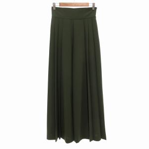 ワイドプリーツパンツ ストレッチ 0 緑系 43515 /UO