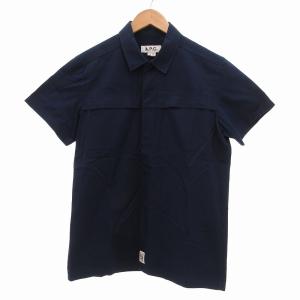 シャツ 半袖 スナップボタン S ネイビー /UO