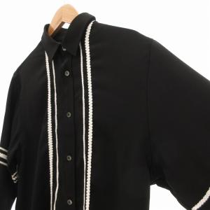 LOVELESS ブライトコードトリミングシャツ 長袖 貝ボタン L 黒 ブラック 61M14-424-09 /UO