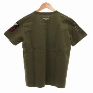 AVIREX ナバル パッチポケット Tシャツ 半袖 クルーネック U.SNAVY ミリタリー M カーキ 6163356