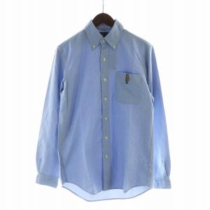 クラシック フィット オックスフォードシャツ タグ付き 長袖 ボタンダウン ポロベア ロゴ 刺繍 S 青